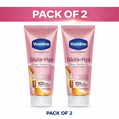 Vaseline Gluta-Hya Dewy Radiance Lotion for Face I 200ml I 2 Pcs
