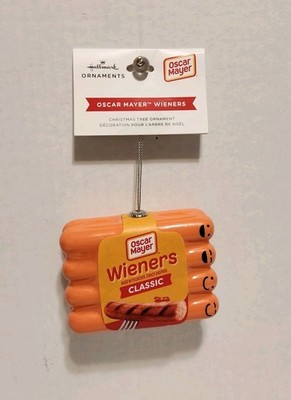 3.5 Inch Ruz Ocar Mayer Wieners Hot Dog Decoupage Plastic Christmas Ornament