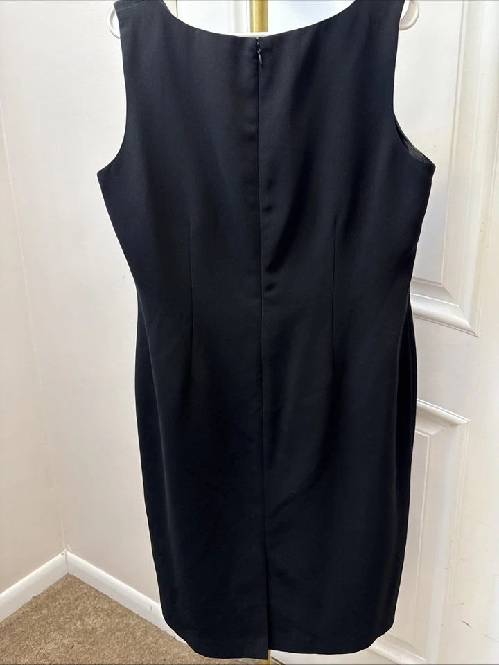 Vestido para mujer Jones Studio sin mangas forrado negro talla 14 cremallera trasera abertura trasera Foto 3 de 4