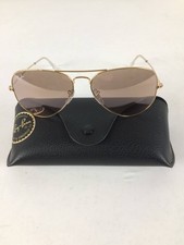 Open Box Ray-Ban Aviator Large Metal Sunglasses, Gold Frame, Silver/Pink Mirror