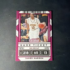 2020 Panini Contenders Draft Picks Red Game Ticket James Harden