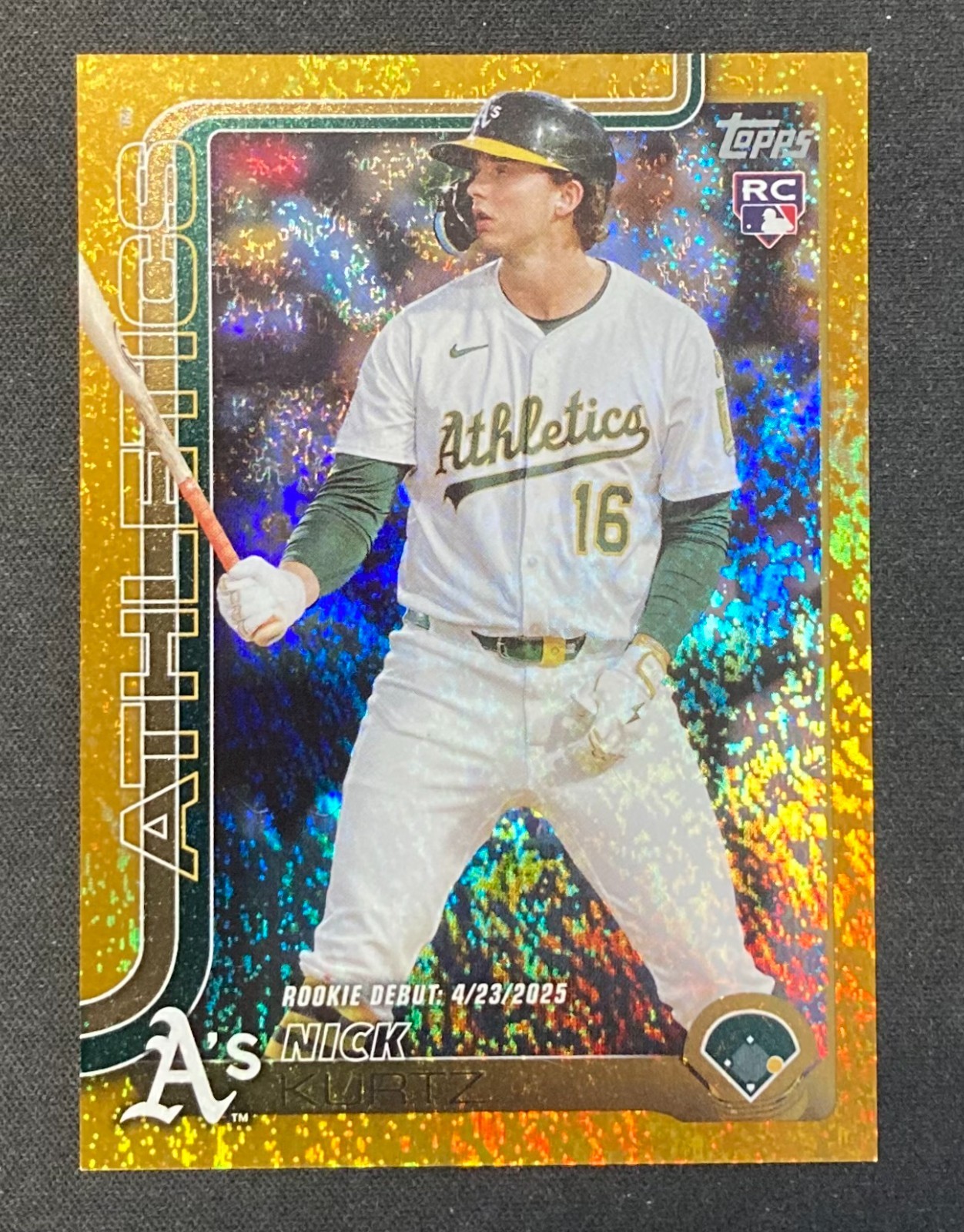 2025 Topps Update Series NICK KURTZ US197 Gold Holo Foil SP /50 Athletics Rookie