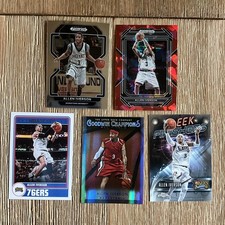 Allen Iverson 5-Card Lot - Georgetown Hoyas & Philadelphia 76ers