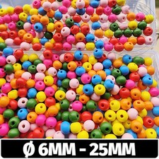 Wooden Round Beads Choose Colour wood Craft Bead Diameter 6mm 8mm 10mm - 16mm