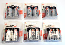 Energizer Max D Alkaline Batteries 6-2 Packs 12 Total Retail Package Exp 12/2033