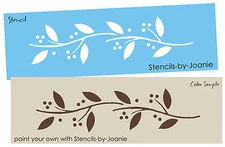 Joanie 6"x19" Stencil Wood Vine Twigs Berries Pip Berry Branch Border DIY Signs