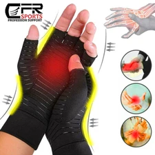 Copper Compression Gloves Arthritis Gym Carpal Tunnel Hand Wrist Brace Support @