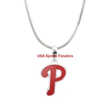 MLB - Philadelphia Phillies Team Logo Pendent Necklace On A .925 Snake Chan