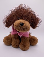 GANZ Webkinz Brown Dog HM195 w/striped shirt Plush Stuffed Animal Toy NO CODE