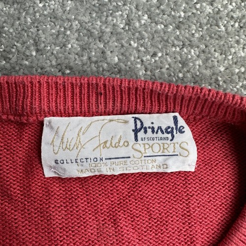 PRINGLE Herren Vintage Pullover Gr. 2XL 90er Strickpullover Muster A10903 Rosa - Bild 9 von 12