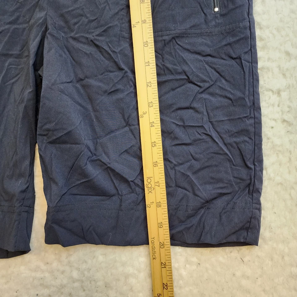 Bermuda elástica de náilon Danskin Active golfe L azul marinho bolsos com zíper - Imagem 2 de 4