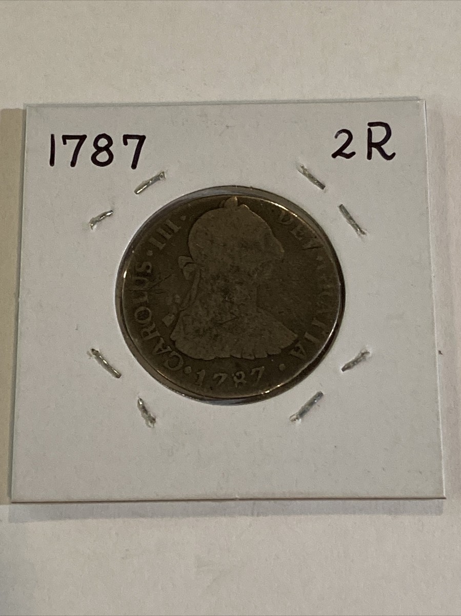 1787-Mo 2 REAL Charles III Spanish Silver Coin Mexico City Mint