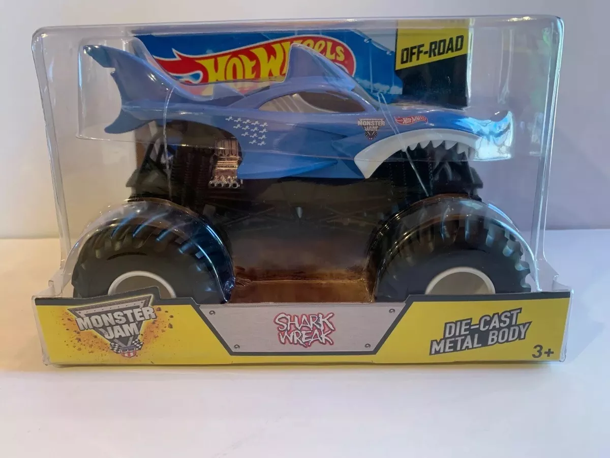 Hot Wheels Monster Trucks Shark Wreak, Oversized 1:24 Scale Die cast