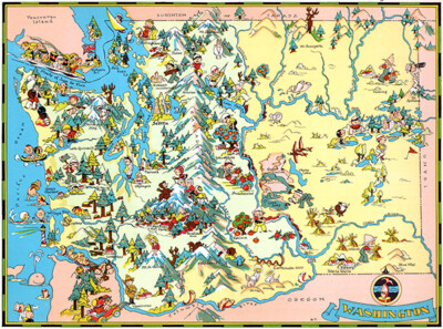 Washington - 1935 - Pictorial Map Poster