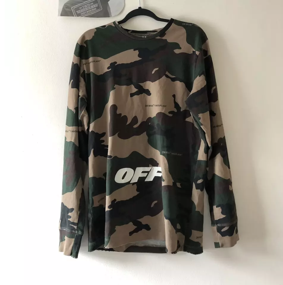 OFF WHITE camouflage long sleeves T shirt
