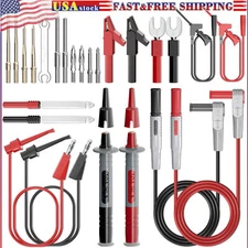 Silicone Multimeter Test Leads Kit 25PCS with Replaceable Gold-Plated Probe