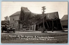 Sanborn Iowa Postcard RPPC Photo Ruines Of The Cyclone Friday Evening Tornado