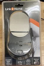 Link2Home Space Saver Grommet Socket with USB 1 Power Outlet 15A 1 USB Port 2...