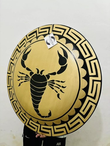 Authentic Greek Hoplite Shield, Hoplite Scorpion Handmade Round Shield 30 Inch, - Picture 6 of 6