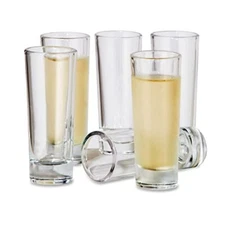 Oggi Tall Shot Glasses w/Heavy Base, Set 6 - Real Glass Shot Glass Set, Cool ...