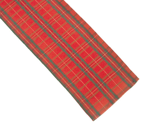 Vajilla de lino a cuadros escoceses tejida roja y verde a cuadros tejida dorada - Imagen 4 de 4