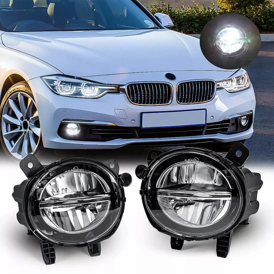 1 Pair Fog Light LED Lamps For BMW 3 Series F30 F35 LCI 320i 328d 330e 2012-2018 - Image 4 of 4