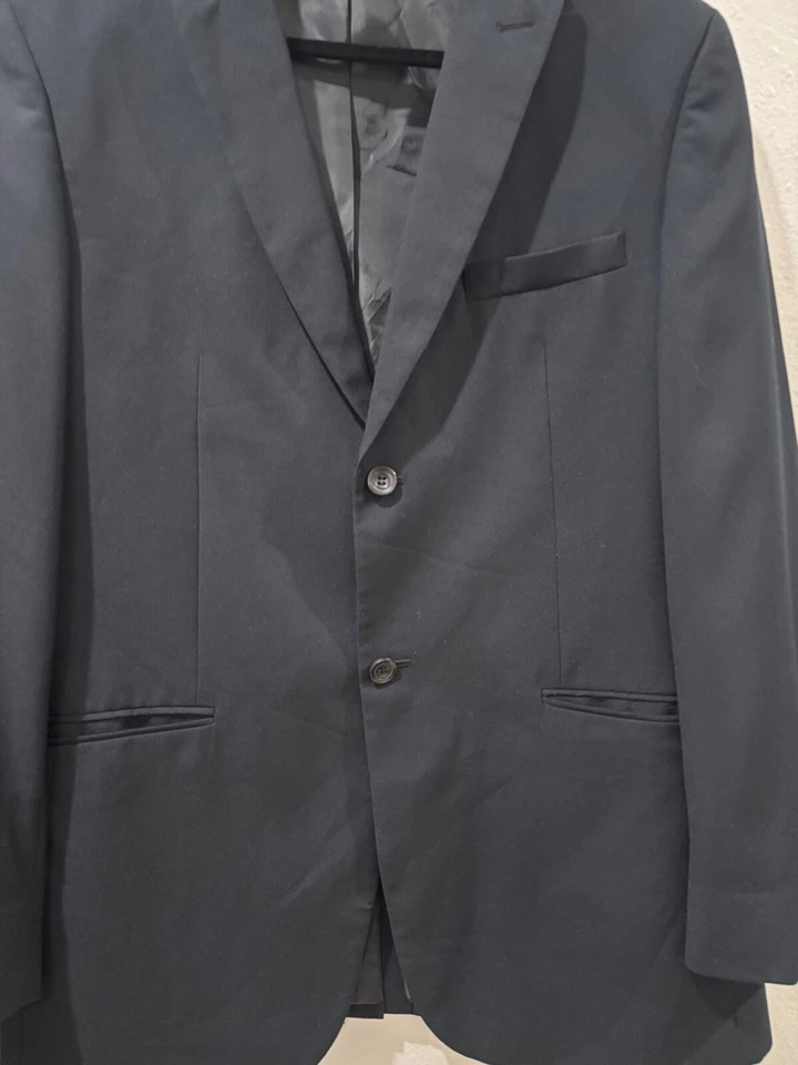 Nuevo Abrigo Chaqueta Blazer Concepts By Claiborne Para Hombre Mediano, Negro 2 Botones Foto 2 de 4