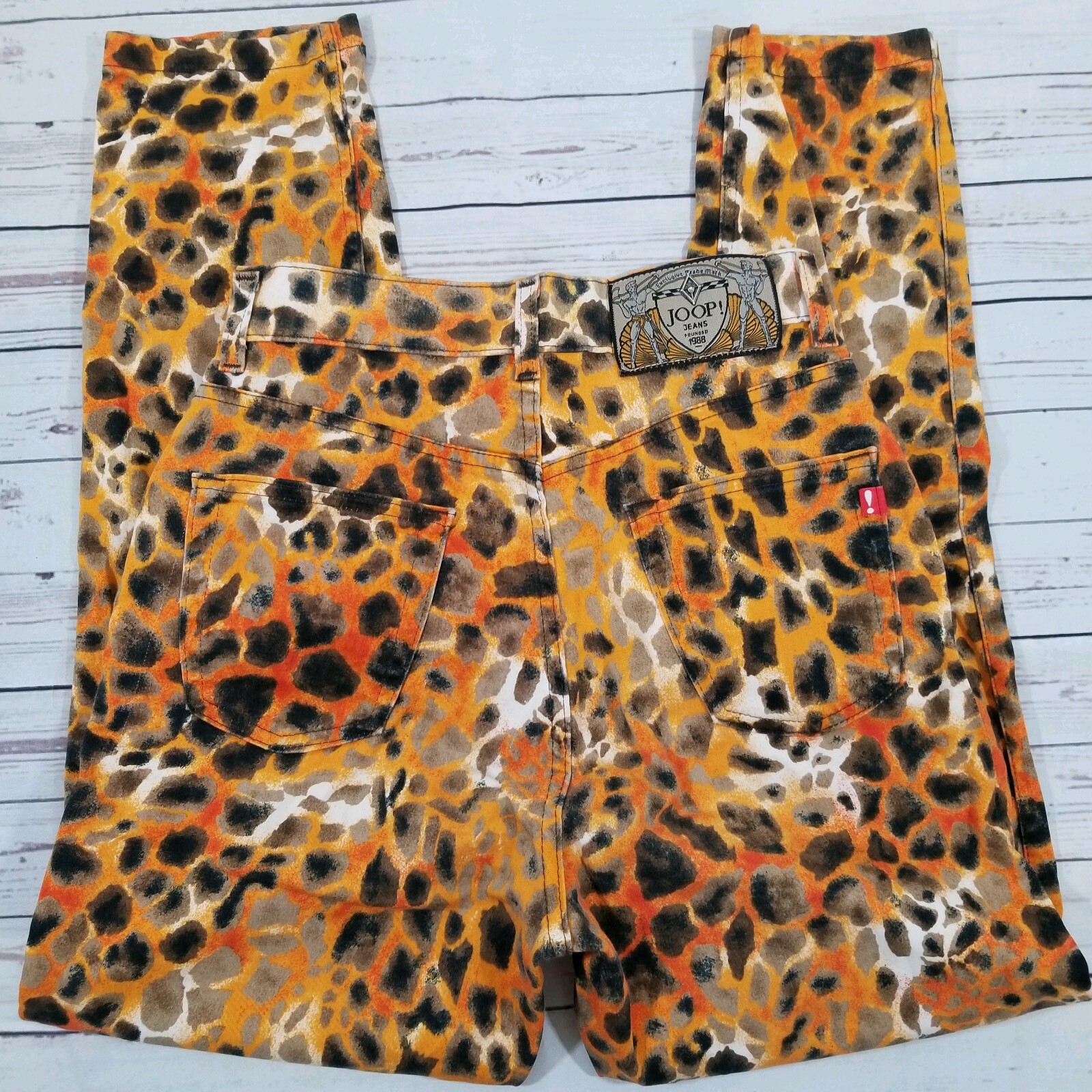 Joop Woman High Rise Cropped Pants Size 26x 28 Straight Leg Animal Print image 3