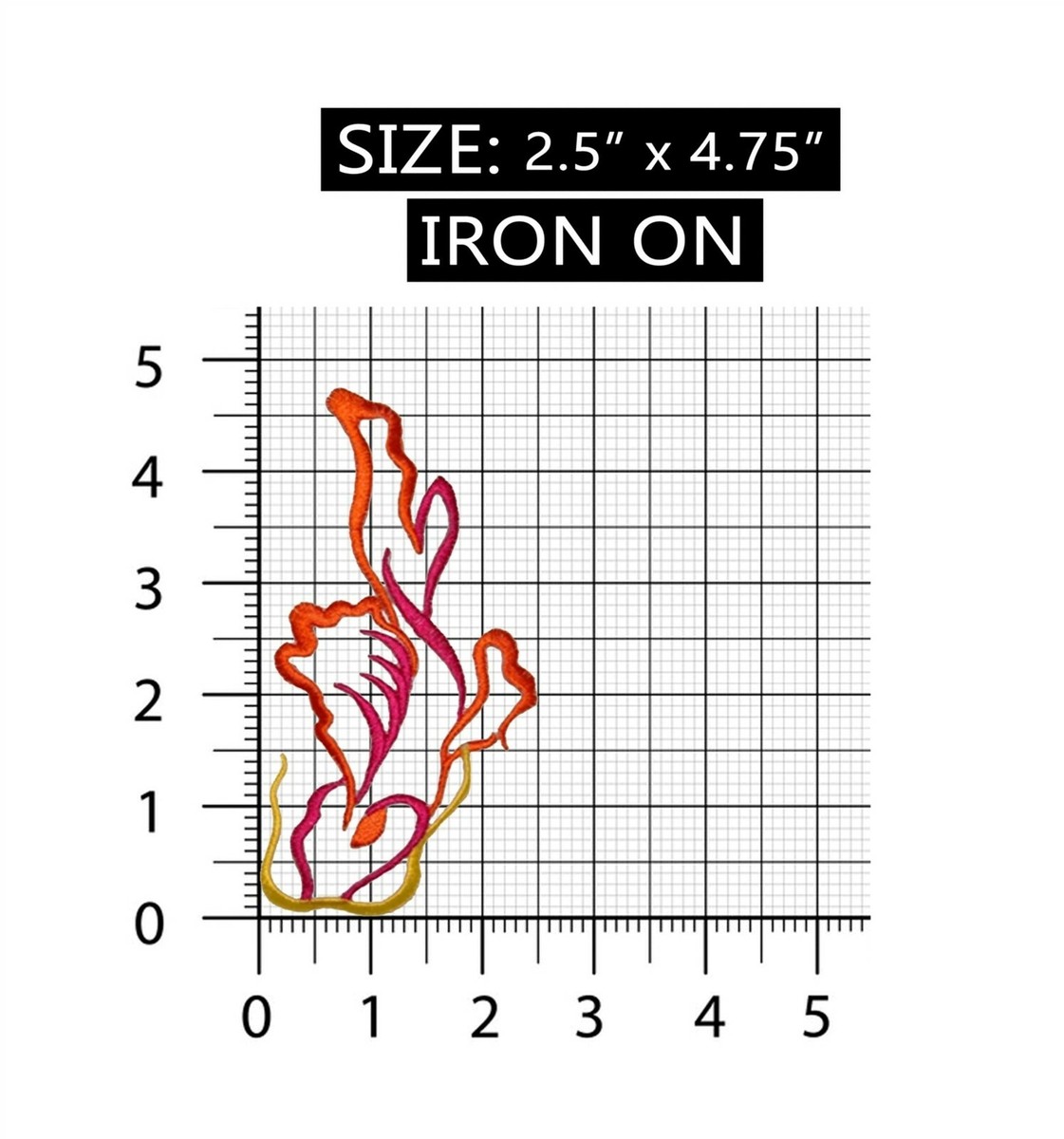 ID 0369B Koi Fish Outline Patch Chinese Symbol Embroidered Iron On