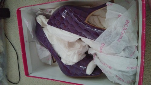 BGBGirls Ariel heels 8.5 women's purple open toed heel gently worn with box - Picture 6 of 9