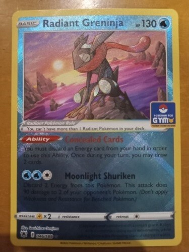 Pokemon TCG Radiant Greninja Gym Stamp Asia Exclusive SWSH10 046/189 - Picture 1 of 1