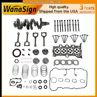 #ad For Hyundai Kia G4NC 2.0L Engine Rebuild Kit w Crankshaft Con Rods Timing Kit $260.09