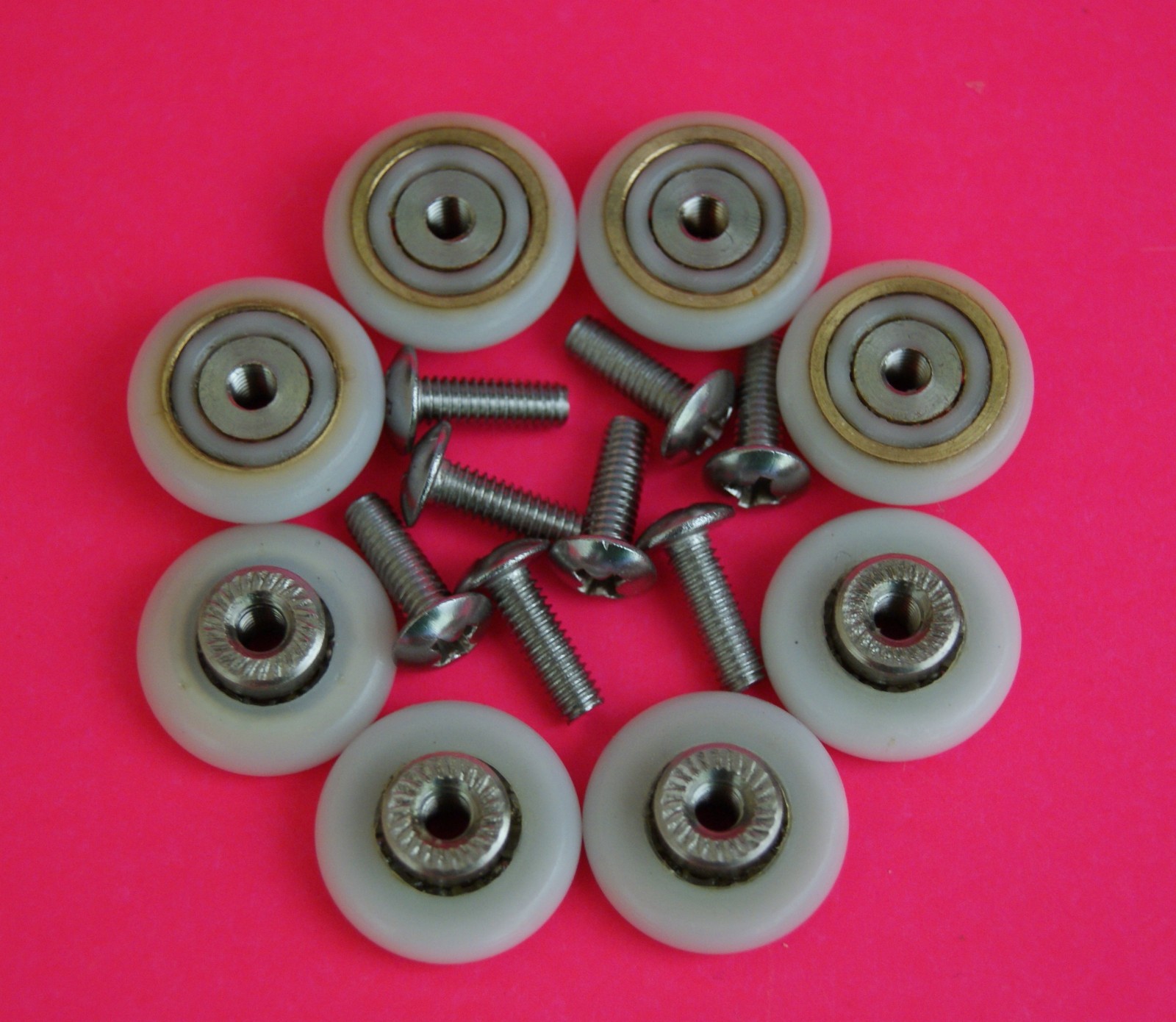 Pack of 2, 4 or 8 x Shower Door Rollers/Runners/Wheels 19mm Diameter