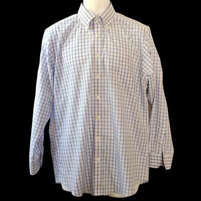 Nordstrom Shirt Men's 16 34 Blue White Check Business Casual Date Night  - Main Image