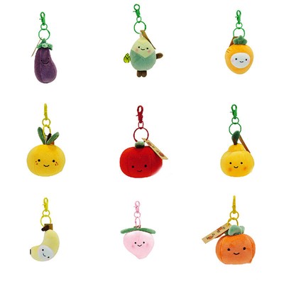 Women New Cute Simulation 10cm Fruits Plush Pendants Key China Peach Orange _r1