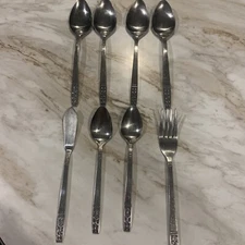 Claudia Stainless by Present Flatware Korea Forks Spoons Total 8 Pieces