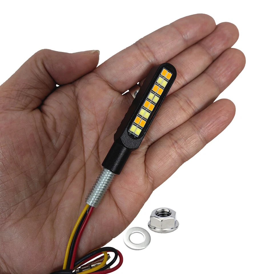 2 PIEZAS Mini 16LED 12V Moto Señales de Giro Luz Indicador CNC IP68 Impermeable Foto 4 de 4