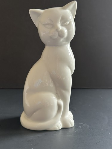 Ironstone Katze Figur MCM Vintage Toyo Japan Kätzchen weiß Statue 8 Zoll - Bild 4 von 21