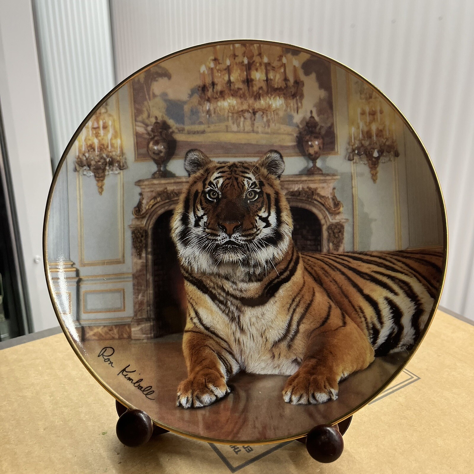 Ceramic Round Dinner Plate Portrait Of Bengal Tiger 1