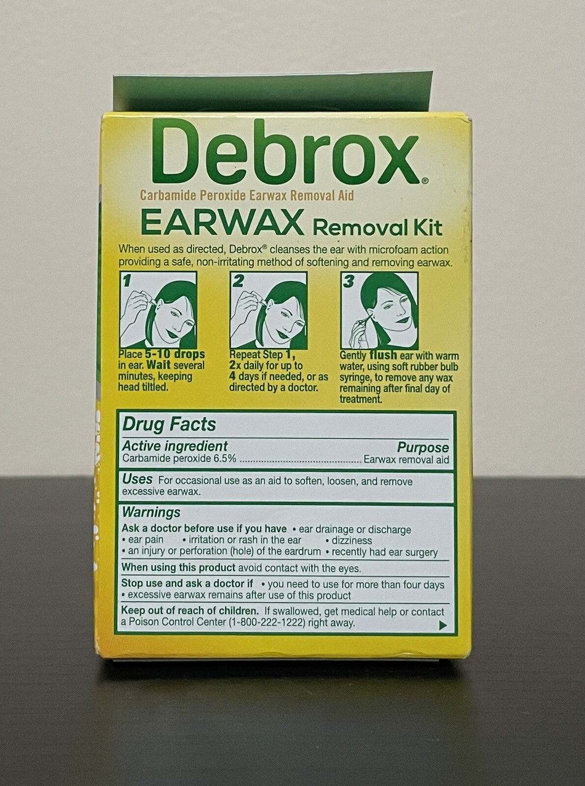 Debrox Earwax Removal Kit Includes Drops and Ear Syringe Bulb 0.5 Oz