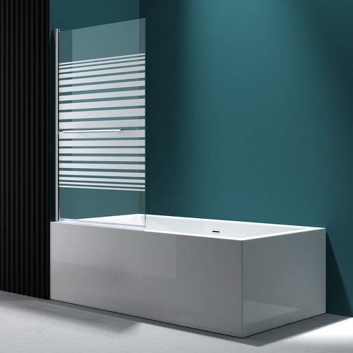 Bath Shower Screen Glass Bathroom 180° Folding Pivot Single Panel & Towel Rail - Picture 27 of 29