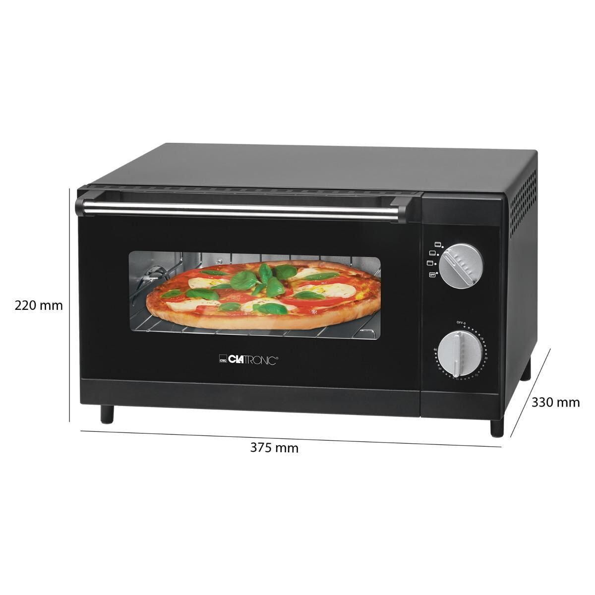 Clatronic MPO 3520 Multi Pizza-Ofen, 1000 W, 12 Liter Backraum, Ober- und Unterh
