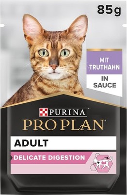 Pro Plan Cat Delicate Nutri Savour Katzenfutter nass, mit Truthahn, (26 x 85 g)