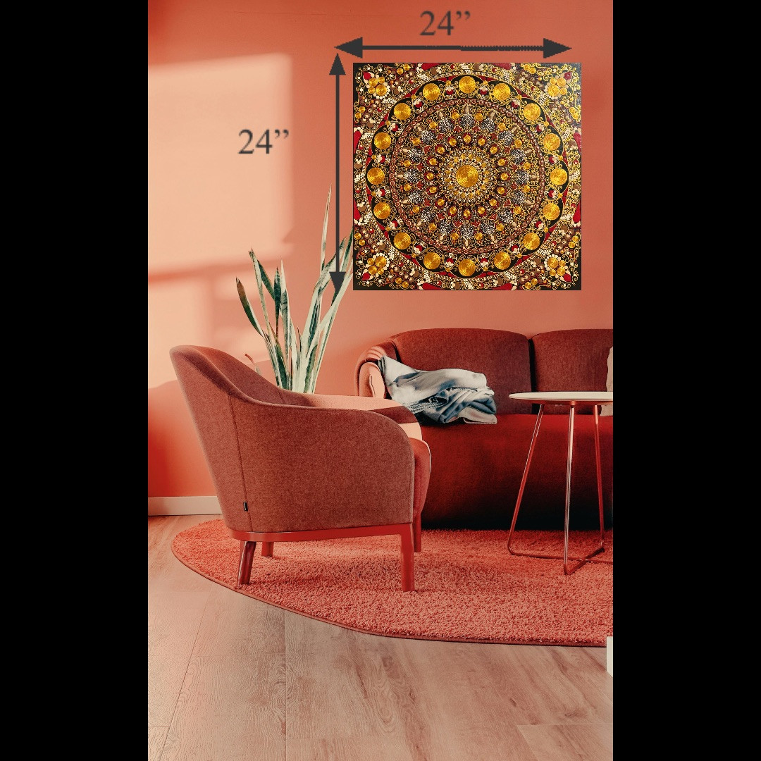 24” x 24”  Golden Earth Tones Mandala Canvas ASO JaDeL Rocks YouTube - By JaDeL
