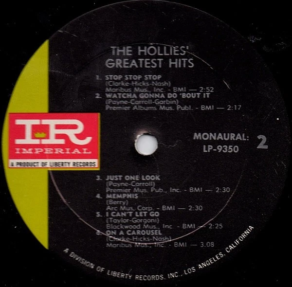 The Hollies - The Hollies' Greatest Hits (LP, Comp, Mono) (Very Good Plus (VG+)) - Image 4 of 4