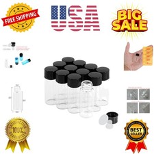 4ml Clear Glass Vials with Screw Caps and Plastic Stoppers, 1 Dram Small Liqu...