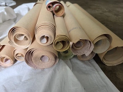 HUGE Vtg LOT 1940's Wallpaper PARTIAL ROLLS /Stripes/Borders/Solids/Prints/Geome - Image 1 of 4
