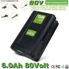 6.0Ah Li-Ion Battery for Greenworks PRO 80V GBA80200 GBA80250 GBA80400 GBA80600