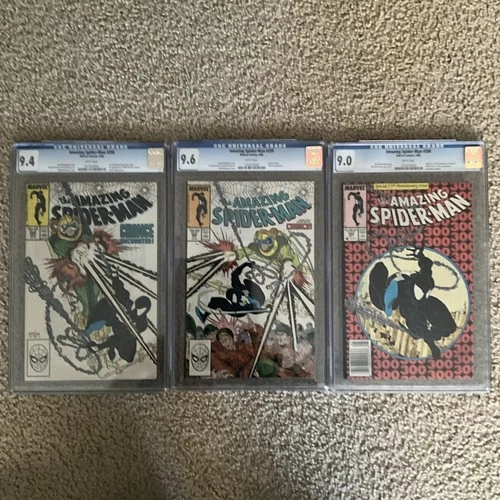 Amazing Spider-Man #298 CGC 9.4, #299 CGC 9.6, & #300 CGC 9.0 1st Venom