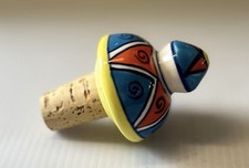 New Hand Painted Mexican Talavera Ceramic Wine Stopper Cork SALE!